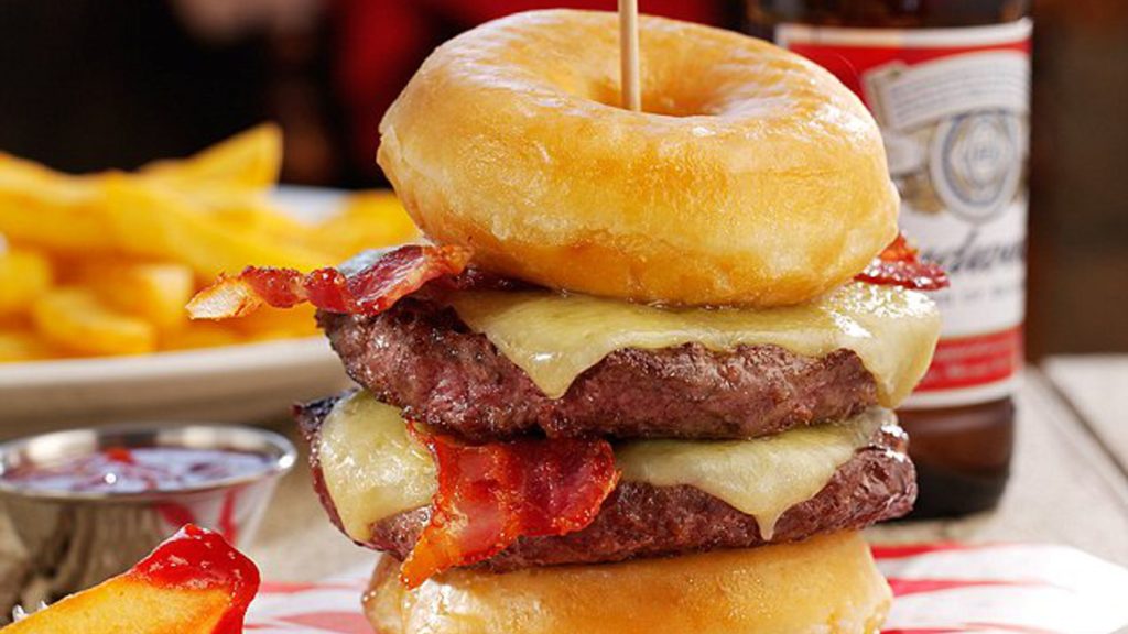 This Dope Double Donut Burger Also Includes Bacon