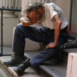 Elderly man suffering from an ailment