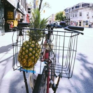 Take a Whiff - Pineapple in a bicycle basket