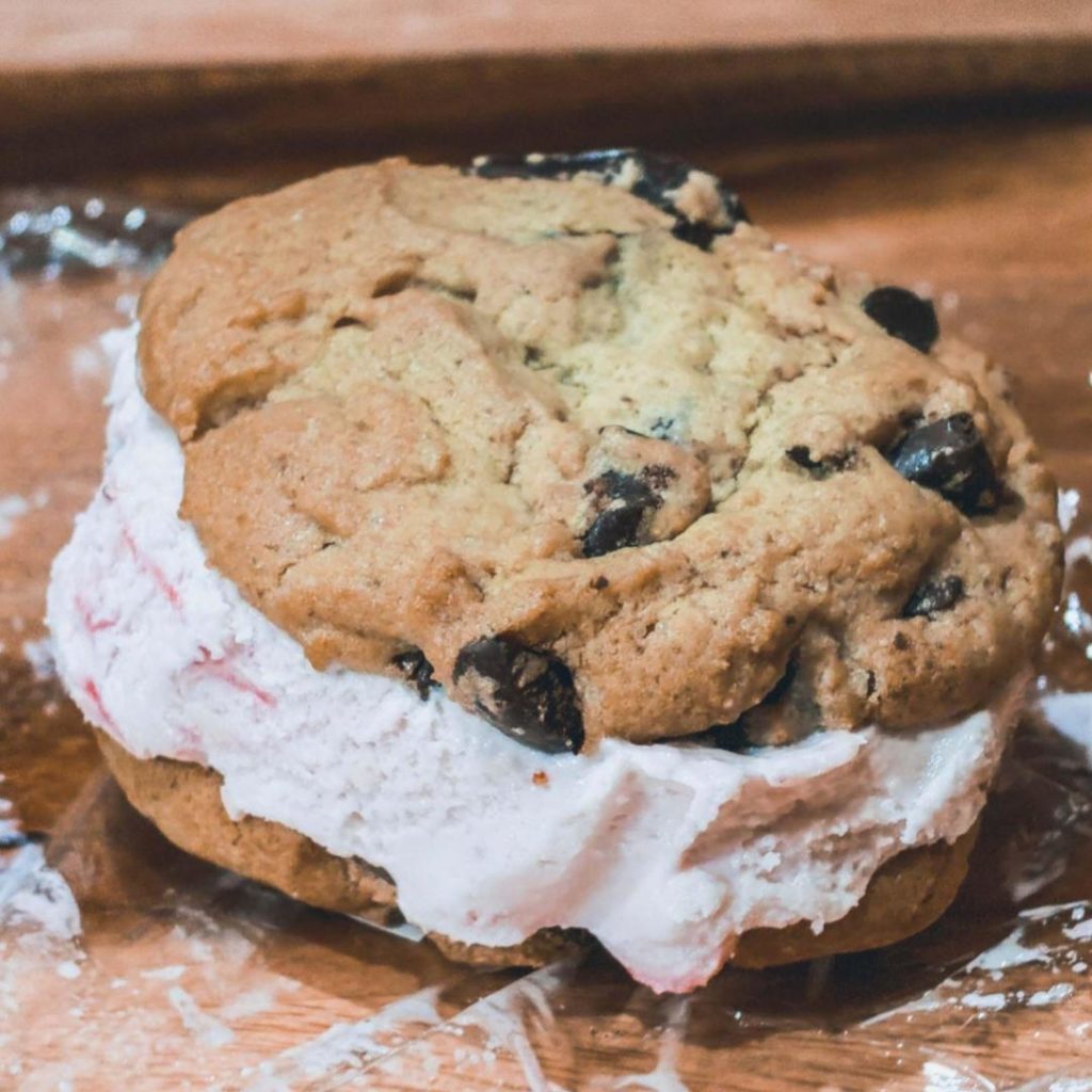 Chocolate Chip Cookie Ice Cream Sandwich