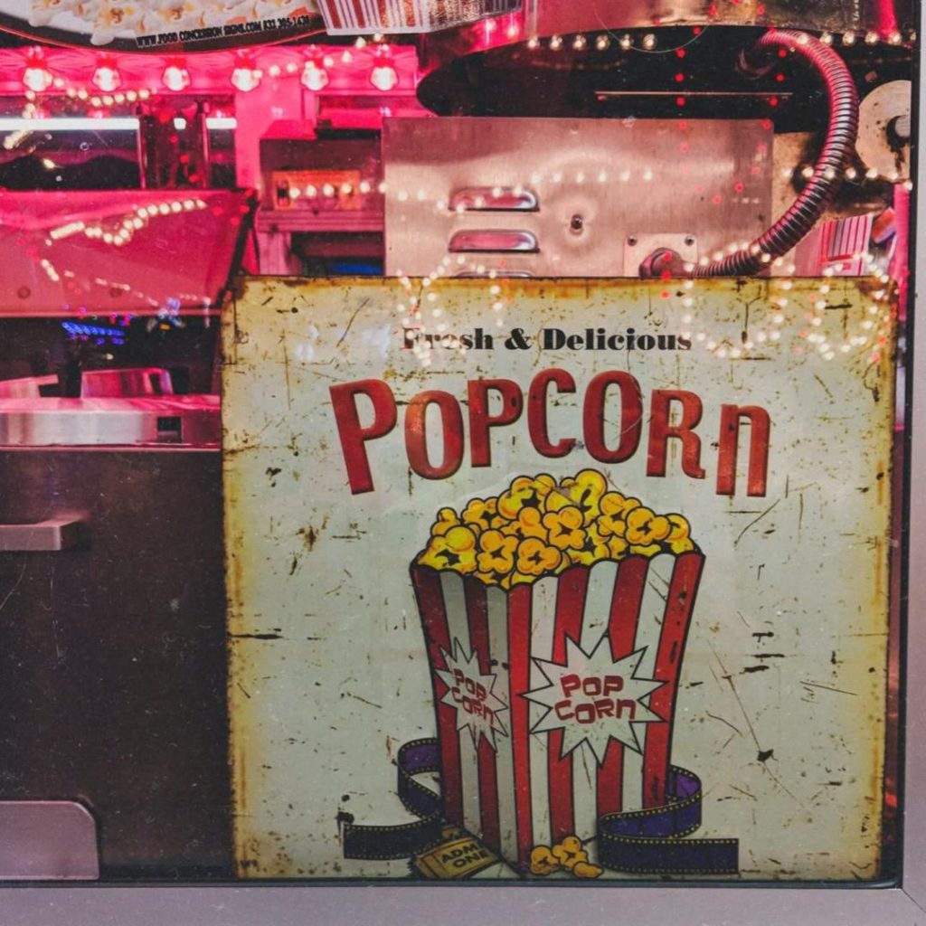 Vintage Pop corn Sign In Window