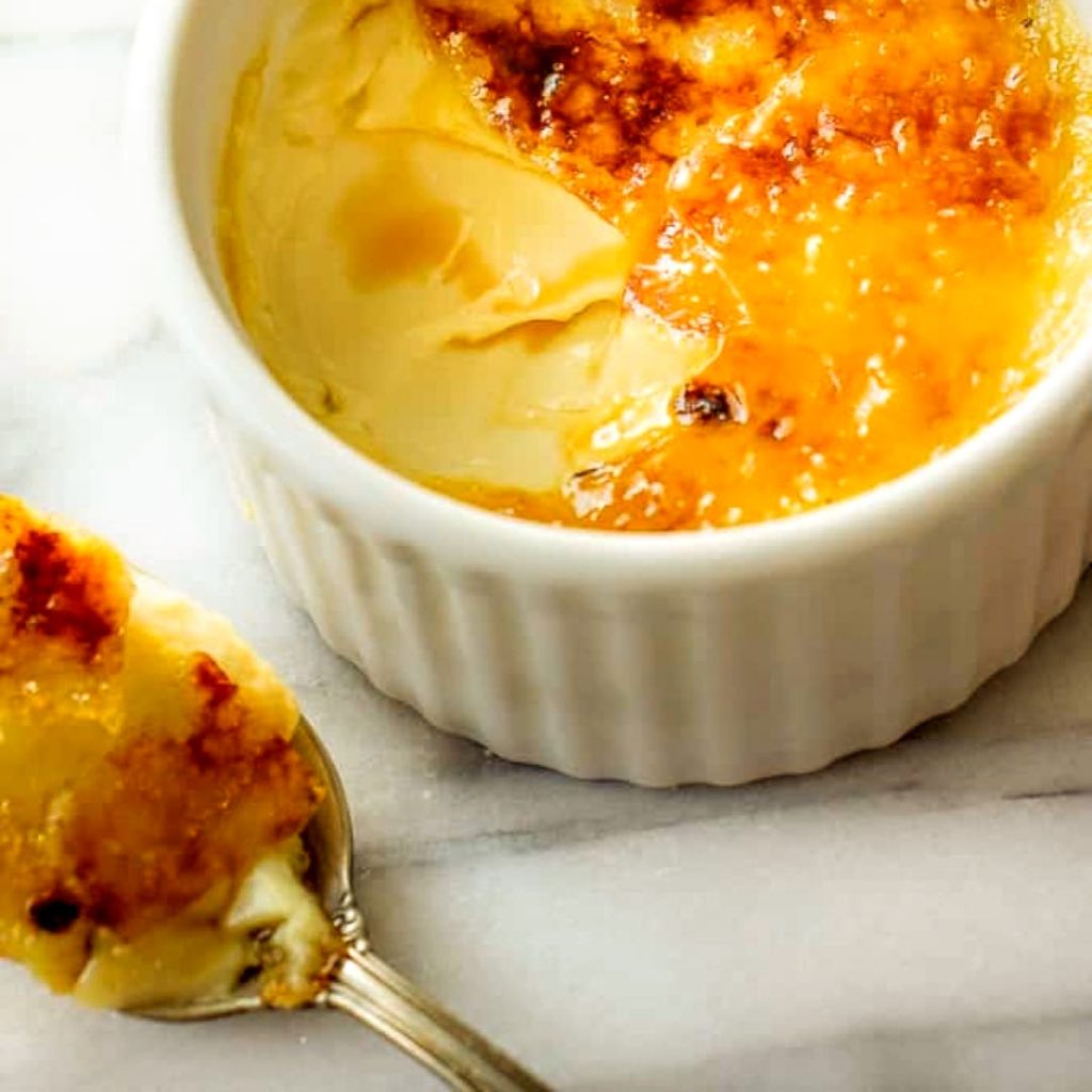 Eating crème brûlée